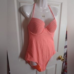 Women's Old Navy One Piece Halter Balconette Swimsuit L